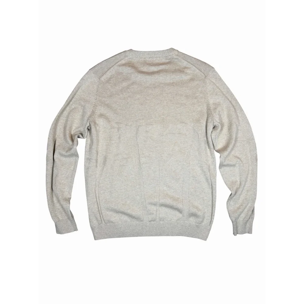 Marine Layer Sweater Mens M Beige Palm Tree Crew Neck Organic Cotton Knit Casual